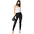 Miss chase Women's Black Solid High Waist Skinny Regular Length Black and White Twill Tape Detailing Jeggings