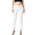 Miss chase Women's White Skinny Mid Rise Clean Look Bleached Side Slit Regular Length Stretchable Denim Jeans