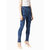 Miss chase Women's Blue Skinny High Rise Clean Look Fringe And Side Zipper Detailing Cropped Denim Jeans