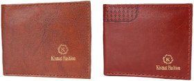 Kismat Fashion Stylish Wallet For Mens (Oranges Brown & Redis Brown).