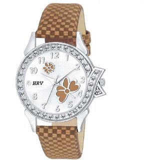 HRV women butterfly brown watch