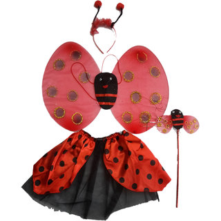 Kaku Fancy Dresses Lady Bird Accessories For Costumes -Red, 3-8 Years, For Girls