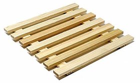 Uniyk Bamboo Square Table Coaster  Pan Pot Holder Set  Bamboo Coasters  Table Placemat  Heat Pad  Eco-Friendly Tabl