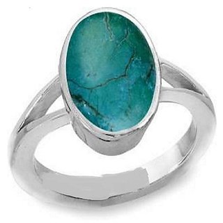 Firoza Ring Natural  Certified gemstone Turquoise silver ring by CEYLONMINE