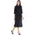 Blancora Women's 3/4th Sleeves Black Cotton Straight Kurti