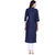 Blancora Women's 3/4th Sleeves Dark Blue Cotton Straight Kurti