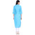 Blancora Women's 3/4th Sleeves Sky Blue Cotton Straight Kurti