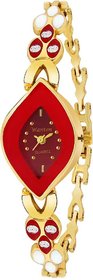 Golden and Red unique style and beautiful watch for women Analog Watch