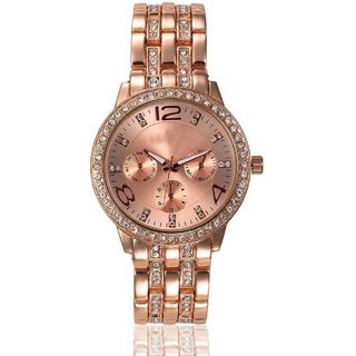 HRV women rose gold metal watch