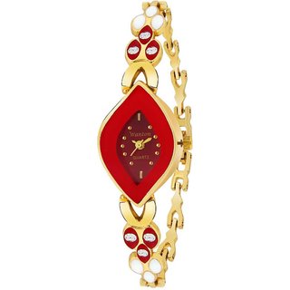 Golden and Red unique style and beautiful watch for women Analog Watch