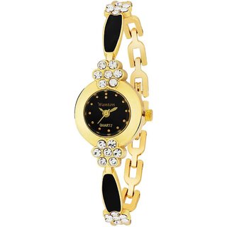 black small size black color diamond kundan bracelet attractive women's Analog Watch