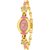 pink oval shap multicolor design strap with diamond case beautiful rich bracelet women's Analog Watch