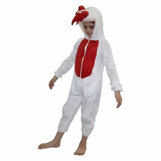 Kaku Fancy Dresses Cock Bird Costume -White  Red,  for Boys  Girls