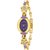 purple oval shap multicolor design strap with diamond case beautiful rich bracelet women's Analog Watch