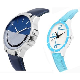 stylish multicolor leather strap party wear + formal + casual combo sett of two for boys and girls 062 Watch
