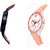 stylish multicolor leather strap party wear + formal + casual combo sett of two for boys and girls 001 Watch