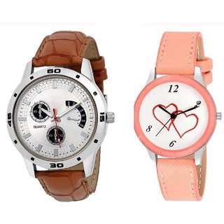 HRV couple leather watch