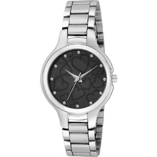 HRV black  Shineble Dial Stainless  Still  Strap RichLook Women Watch - For Girls