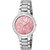 HRV Pink Shineble Dial Stainless  Still  Strap RichLook Women Watch - For Girls