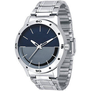 HRV men silver black metal watch