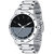 HRV men silver black metal watch