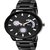 HRV Black Dial Chronograph Printed Dial Black Steel Chain Watch