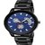 HRV Black Dial Chronograph Printed Dial Black Steel Chain Watch