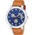 HRV nAttractive Blue Dial Brown Leather Strap Watch
