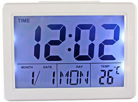 Voice Control Sound Sensor Calendar Alarm Table Clock Thermometer Timer Digital - 192.