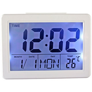 Voice Control Sound Sensor Calendar Alarm Table Clock Thermometer Timer Digital - 192.