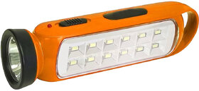 Stylopunk 12 LED Bright Light Rechargeable Torch Flash light With emergency light 24energy EN-690 ( Orange ).