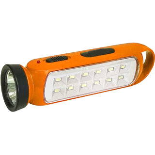 Stylopunk 12 LED Bright Light Rechargeable Torch Flash light With emergency light 24energy EN-690 ( Orange ).