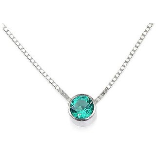 Precious Stone Emerald Silver Plated Pendant 5.25 Ratti Panna  Pendant By CEYLONMINE