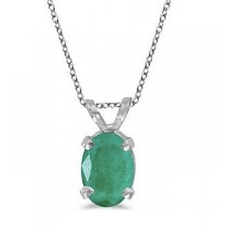 Unheated  Untreated stone Emerald 5.25 Ratti Precious Stone Pendant Silver Plated By CEYLONMINE