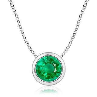 Precious Stone Emerald Silver Plated Pendant 5.25 Ratti Panna  Pendant By CEYLONMINE
