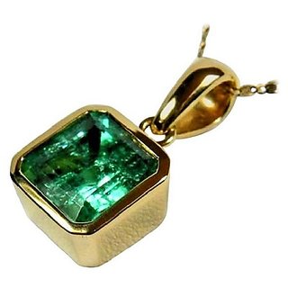Natural Emerald/Panna Gold Plated Pendant By CEYLONMINE