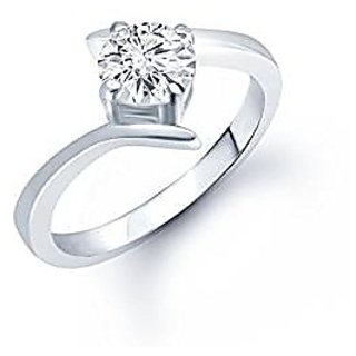 Natural Diamond Silver Plated Ring Original Stone Diamond Ring By CEYLONMINE