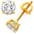 Natural Diamond Gold Plated Earring100 Original  Certified Stone  American Diamond Earring By CEYLONMINE