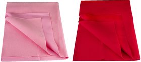 Florite Reusable Mat/Mattress Protector/Absorbent and Water Proof Sheets (100cm X 70cm, Medium) - Baby Pink and Red - Set of 2.