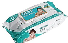 Florite Premium Baby Wet Wipes with Aloe Vera and Vitamin E - 72 Wipes.