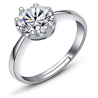 Natural Diamond Ring Silver Plated Original  Lab Certified Stone Diamond Ring By CEYLONMINE