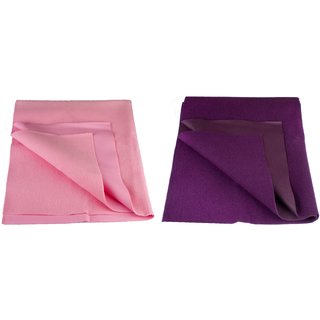 Florite Reusable Mat/Mattress Protector/Absorbent and Water Proof Sheets (100cm X 70cm, Medium) - Baby Pink and Purple - Set of 2