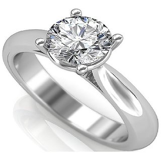 Original Stone Diamond Silver Plated Ring  Natural Stone (American Diamond) Ring By CEYLONMINE