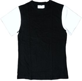 ZOOKS Unisex Cotton Black T-Shirt Textured Off-White Half Sleeve