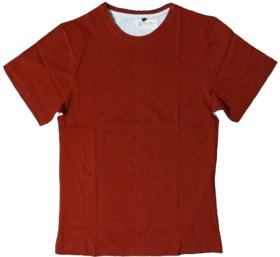 ZOOKS Unisex Cotton Deep Crimson Red and Textured Off-White Dual Tone Half Sleeve T-Shirt