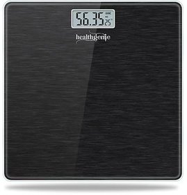 Healthgenie Electronic Digital Weighing Machine Bathroom Personal Weighing Scale, Max Weight 180 Kgs Weighing Scale (Brushed Black).