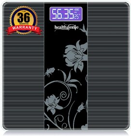 Healthgenie Digital Personal Weighing Machine Max Weight 180 Kgs. Weighing Scale (Black 93).