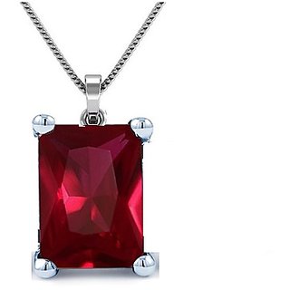 Unheated  Untreated stone Ruby 5.25 Ratti Precious Stone Pendant Silver Plated By CEYLONMINE
