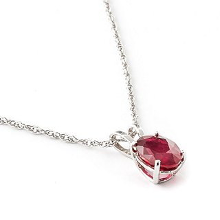 CEYLONMINE -Ruby Silver Plated Pendant For Astrological Purpose