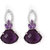 Voylla Sterling Silver Dangler Earrings Adorned With Purple Stones & Glitzy CZ
